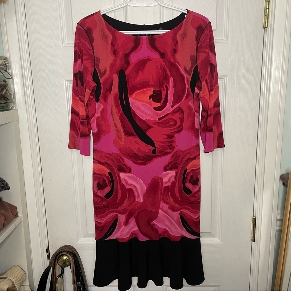 Eva Varro NWT Art to Wear Pink & Black Dress Medium
